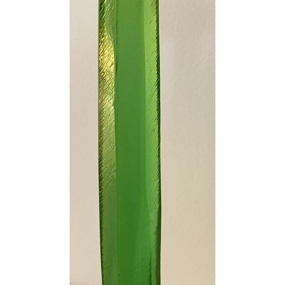 MCM Vintage Green and Yellow Tall Candlestick Holders Brushed Acrylic - Picture 3 of 10